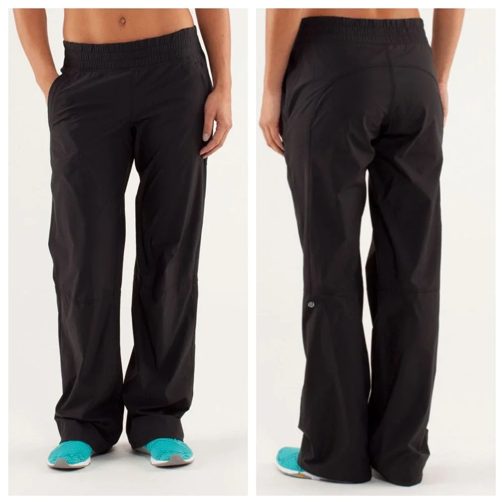 Lululemon Dance Studio Pant Black Straight Leg Adjustable Hem Size 4